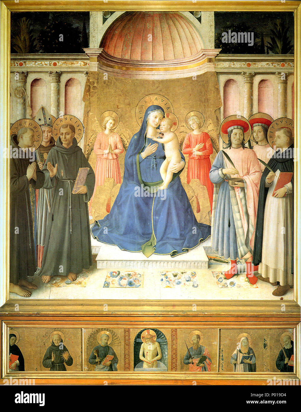 . Bosco ai Frati Retable Fra Angelico la tempera sur panneau, 174 x 174 cm Florence, Museo di San Marco . circa 1450 4 Angelico, Bosco ai Frati retable Banque D'Images