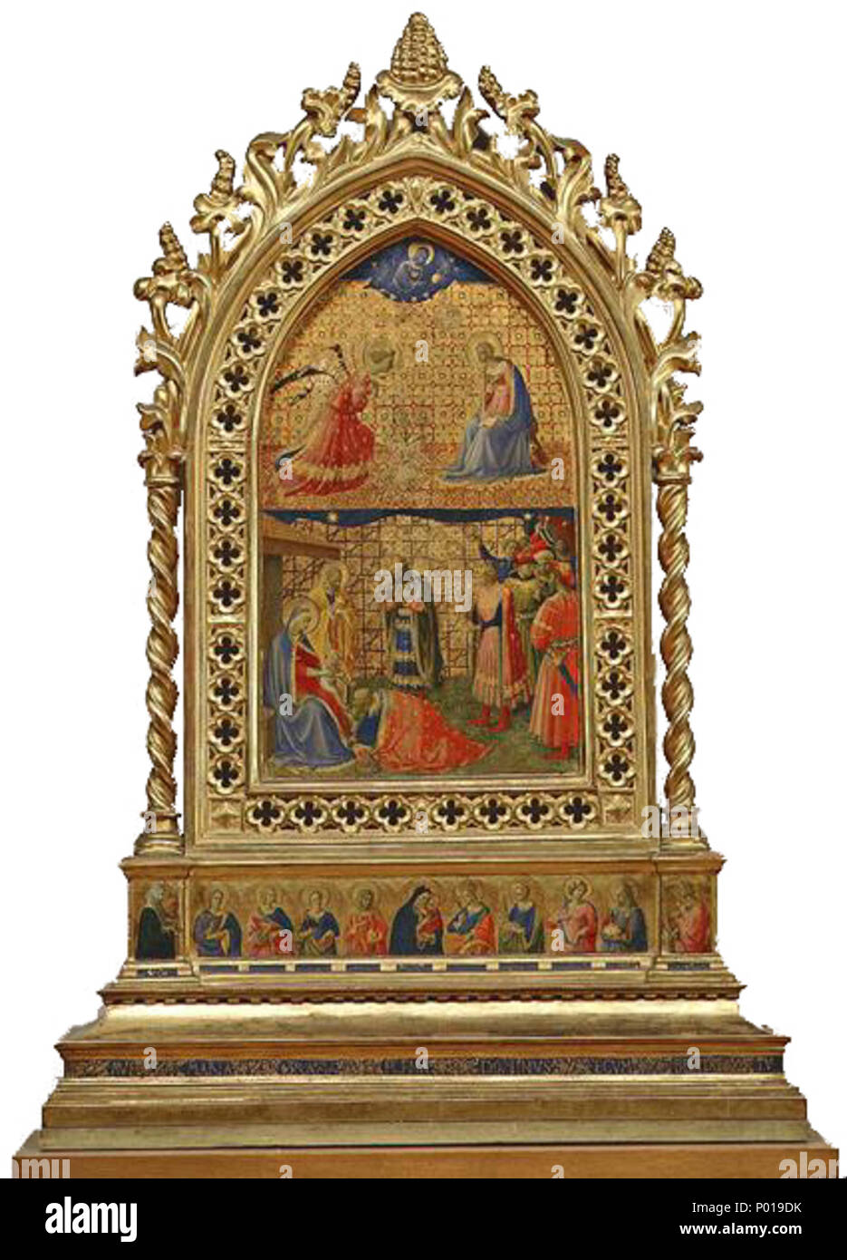 . L'Italien : Annunciazione e adorazione dei magi . Entre 1430 et 1434. Fra Angelico (vers 1395-1455) Noms alternatifs Beato Angelico, (Fra) Beato, (Fra), Giovanni (Fra) Giovanni da Fiesole, (Fra) Giovanni da Fiesole Angelico, Fra Angelico da Fiesole, (Fra) Giovanni Angelico da Fiesole, Guido di Pietro Trosini, Guido di Pietro da Mugello, Guidolino di Pietro da Mugello Description peintre italien, fresquiste, peintre miniaturiste et moine Date de naissance/décès vers 1395 18 février 1455 Lieu de naissance/décès Vicchio Rome période de travail entre 1402 et 1455 lieu de travail Fiesole (1407 Banque D'Images