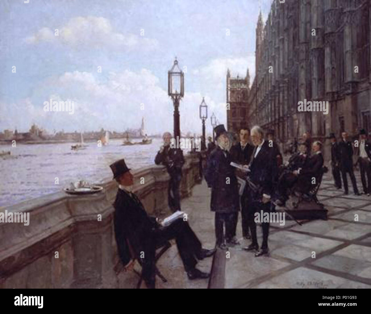 . Anglais : La Terrasse, 1909 . 19097 La Terrasse, 1909 par Milly Childers Banque D'Images