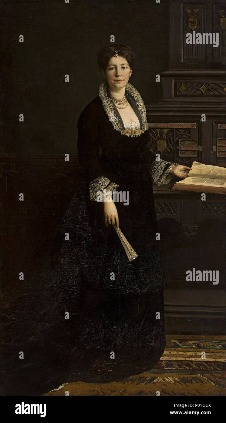 . Portrait de femme en costume médiéval. 18791 Ajdukiewicz Portrait de femme en costume médiéval Banque D'Images