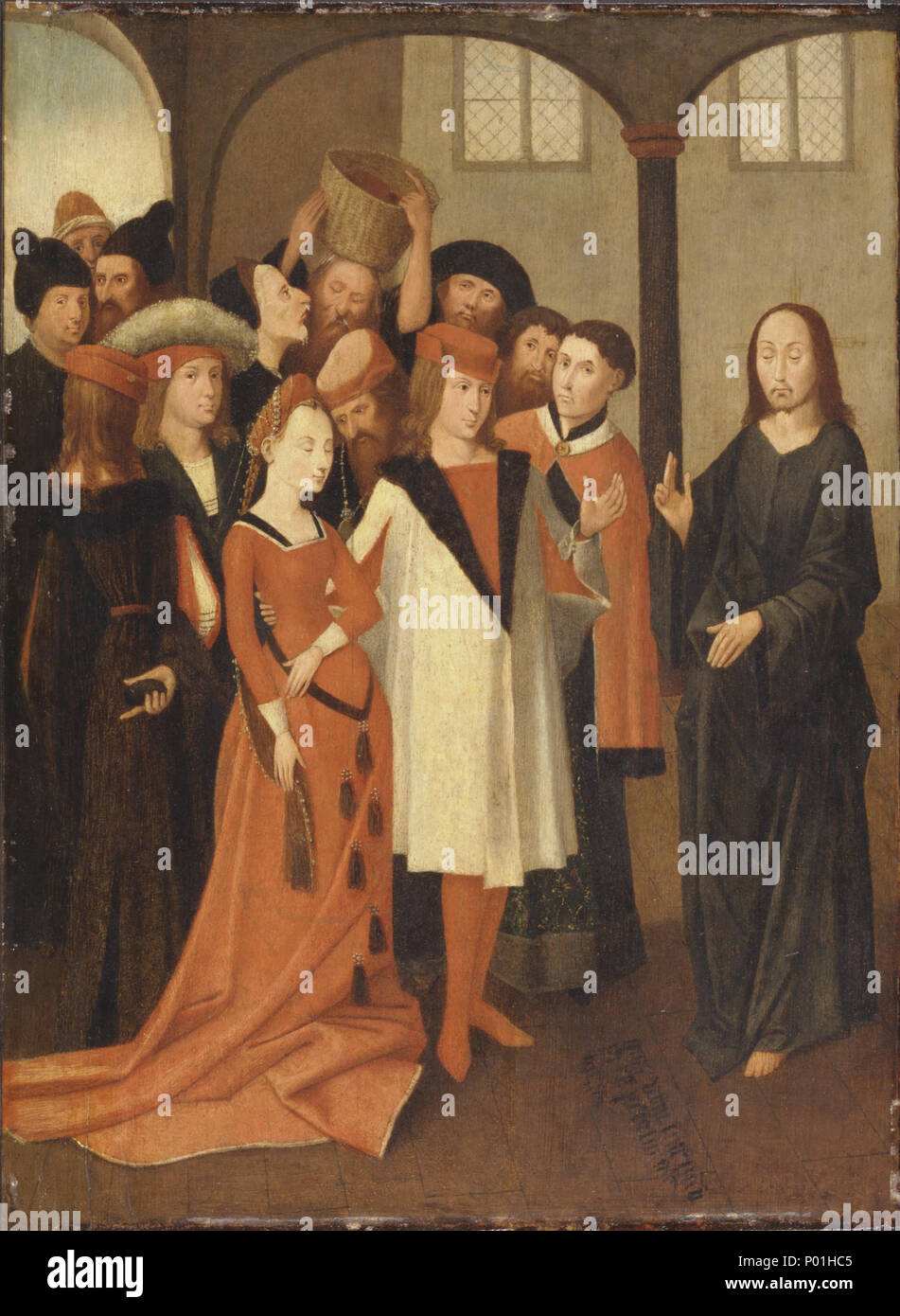 . Le Christ et la femme adultère . 16ème siècle 6 galet Bosch le Christ et la femme adultère Banque D'Images