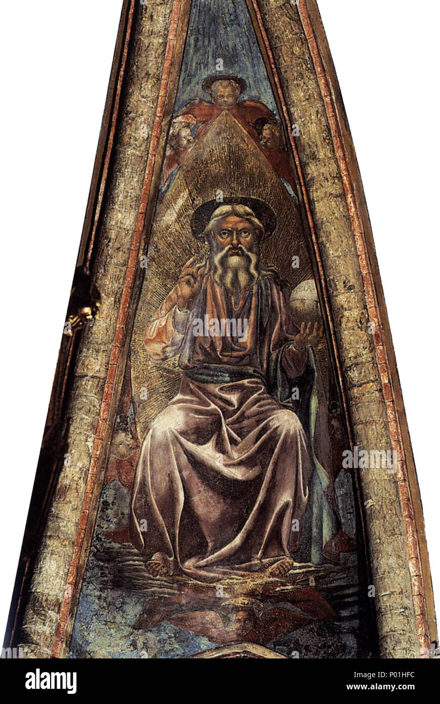 . ANDREA DEL CASTAGNO Dieu le Père Fresco, hauteur de la figure 176 cm San Zaccaria, Venise, chapelle de San Tarasio . 1442. Andrea del Castagno (-1457) Noms alternatifs Andrea dal Castagno nom de naissance : Andrea di Bartolo di Simone Description peintre italien et fresquiste Date de naissance/décès circa 1420s 19 août 1457 Lieu de naissance/décès Castagno Florence Florence lieu de travail (1440-1457), Venise (1442-1443) le contrôle d'autorité : Q240737 : VIAF ?95708912 ISNI : ?0000 0001 1795 0721 ULAN : ?500004603 RCAC : ?n80117398 NLA : ?36143641 7 WorldCat d'Andrea del Castagno, affreschi di san zacca Banque D'Images