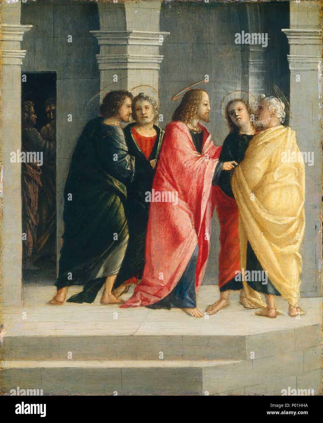 Vincenzo Civerchio, Christ demandant à Peter et John de se préparer pour la Pâque, Italien, ch. 1460/1470 - probablement 1544, 1504, tempera sur panneau, Samuel H. Kress Collection 7 Christ demandant à Peter et John de se préparer pour la Pâque sc1105 Banque D'Images