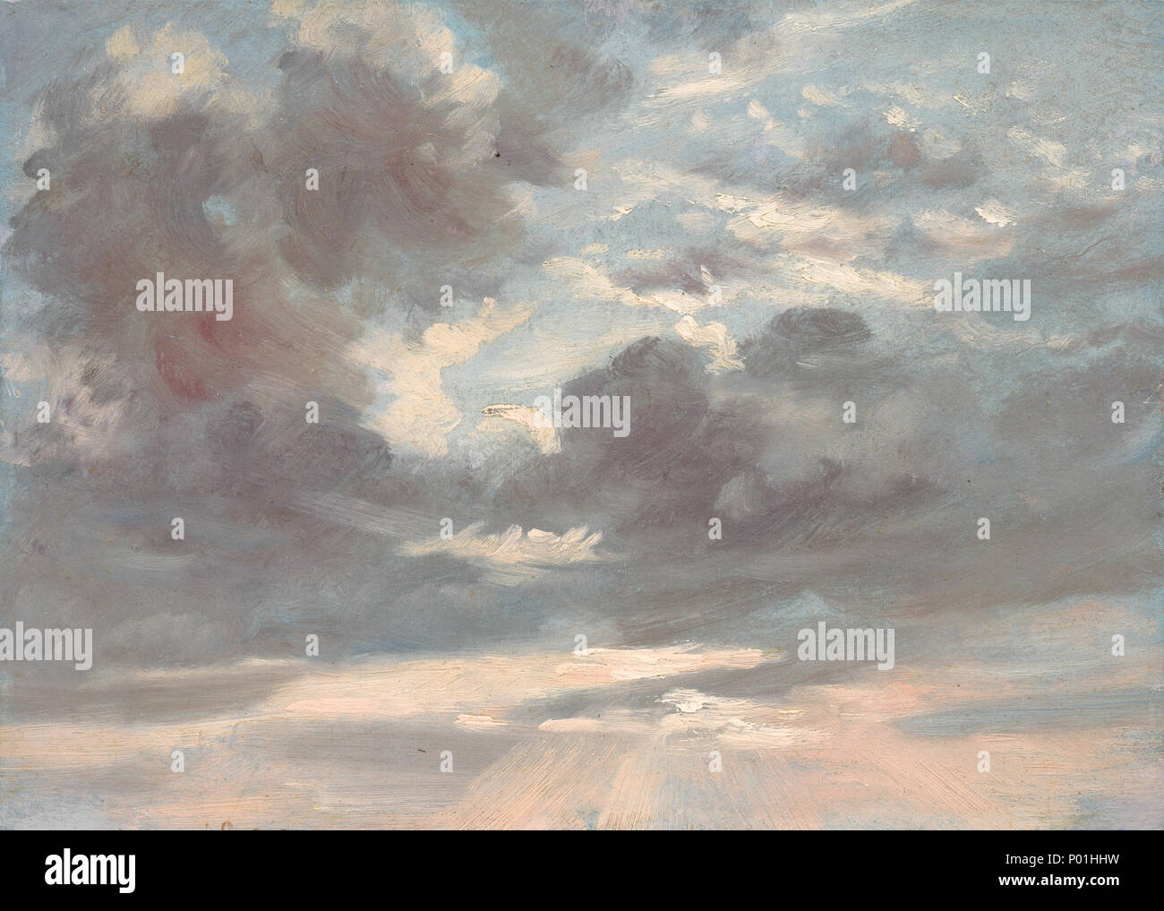 John Constable (britannique, 1776 - 1837 ), de l'étude nuage orageux : Coucher de soleil, 1821-1822, huile sur papier sur toile, don de Louise Mellon en l'honneur de M. et Mme Paul Mellon 7 Étude de nuages Coucher de soleil orageux E10206 Banque D'Images