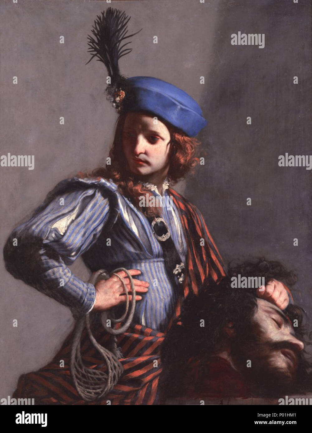 . Anglais : David avec la tête de Goliath, par Guido Cagnacci (collection privée) . vers 1655. Guido Cagnacci 8 David avec la tête de Goliath (Cagnacci) Banque D'Images