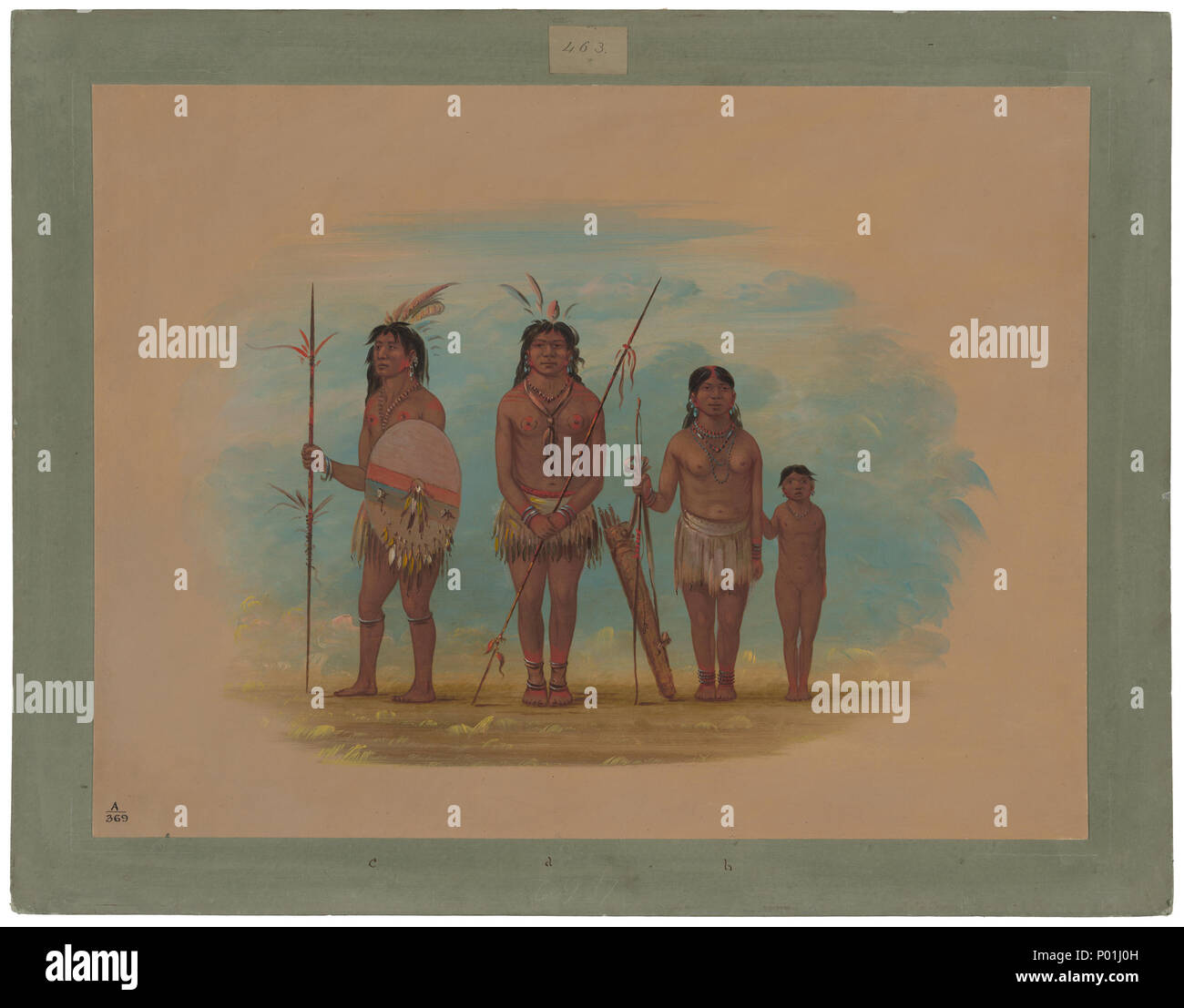 George Catlin (américain, 1796 - 1872 ), quatre Indiens Xingu, 1854/1869, huile sur carton monté sur carton, Paul Mellon Collection 1965.16.237 9 Quatre Indiens Xingu C17031 Banque D'Images