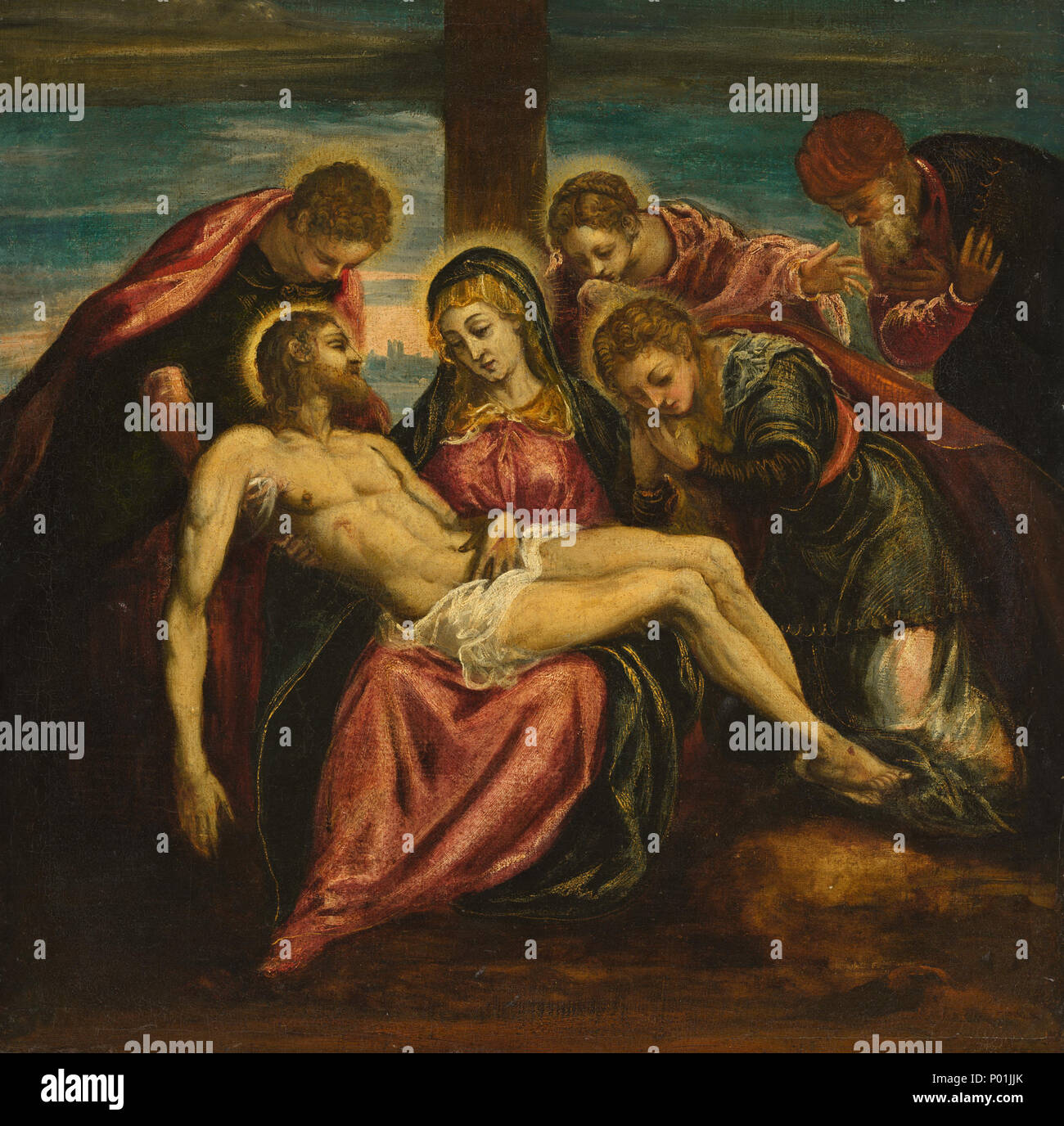 Peinture ; huile sur toile ; Total : 65 x 65,7 cm (25 9/16 x 25 7/8 in.) ; 13 une lamentation13747 Banque D'Images