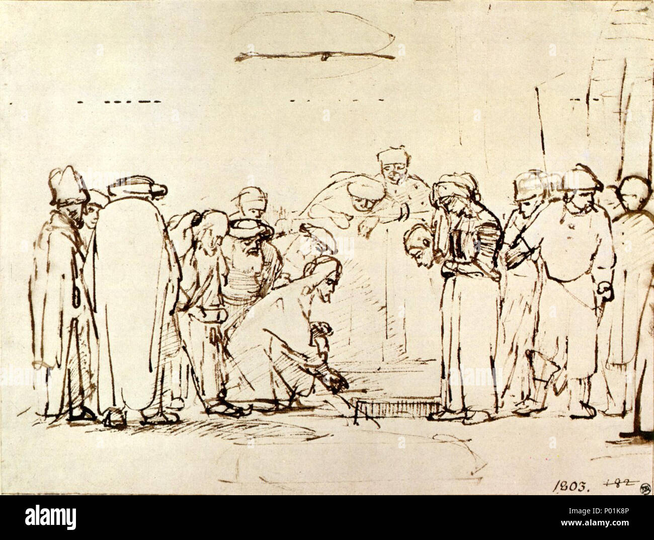 . Jésus et la femme adultère de Rembrandt . Rembrandt (1606-1669) Noms alternatifs Rembrandt van Rijn, nom de naissance : Rembrandt Harmenszoon van Rijn, Beyeren. van Rijn Description peintre, graveur et dessinateur Date de naissance/décès 15 Juillet 1606 4 octobre 1669 Lieu de naissance/décès Leiden Amsterdam période de travail entre 1625 et 1669 circa circa lieu de travail Leiden (1620-1624), Amsterdam (1624-1625), Leiden (1625-1633), Amsterdam (1631-1669) contrôle d'autorité : Q : VIAF Répondez directement à ?64013650 ISNI : ?0000 0001 2136 3802 ULAN : ?500011051 RCAC : ?n79142935 NLA : ?35139809 WorldCa Banque D'Images