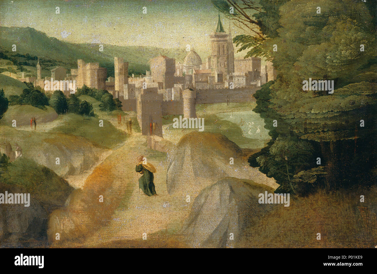 Giovanni Larciani (Maître de la Kress) Paysages (Italien, 1484 - 1527 ), des scènes de légende, probablement c. 1515/1520, huile sur toile, Samuel H. Kress Collection 21 scènes de la légende sc224 Banque D'Images