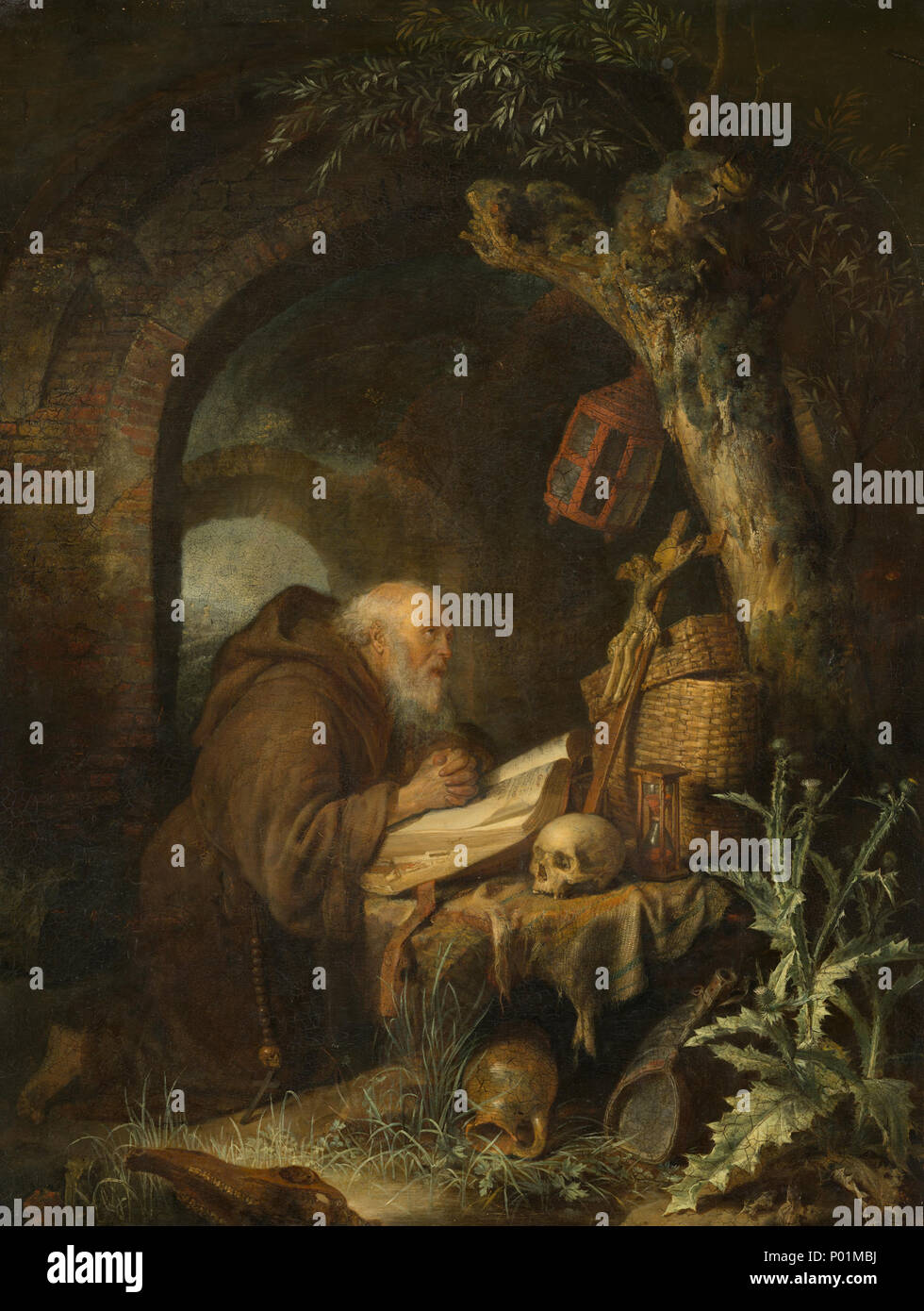 Peinture huile sur panneau de chêne ; Total : 46 x 34,5 cm (18 1/8 x 13 9/16 in.) Encadré : 60,3 x 50,1 cm (23 3/4 x 19 3/4 in.) ; 23 l'Ermite A11593 Banque D'Images