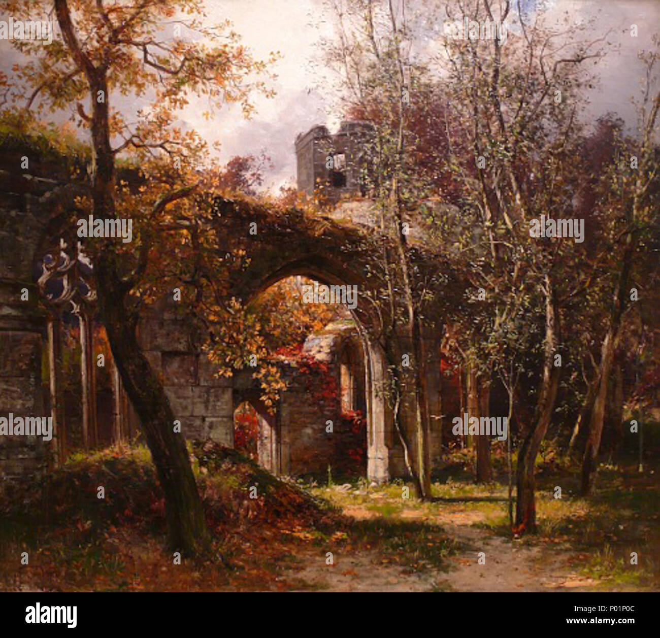 . Deutsch : Spätherbst (Abbaye de Hirsau/Schwarzwald) . vers 1886 38 Fritz von Wille 0303 Banque D'Images