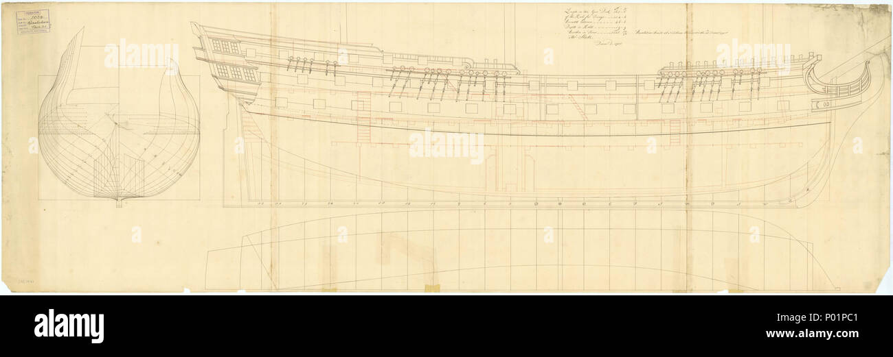 6 'Résolution' (1758) RMG J3292 Banque D'Images