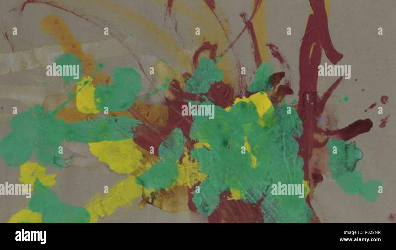 . Peinture de Congo dans le cadre d'une expérimentation de Desmond Morris, ce qui n'a pas influencer le chimpanzé . Congo Congo 1 2 Peinture Banque D'Images