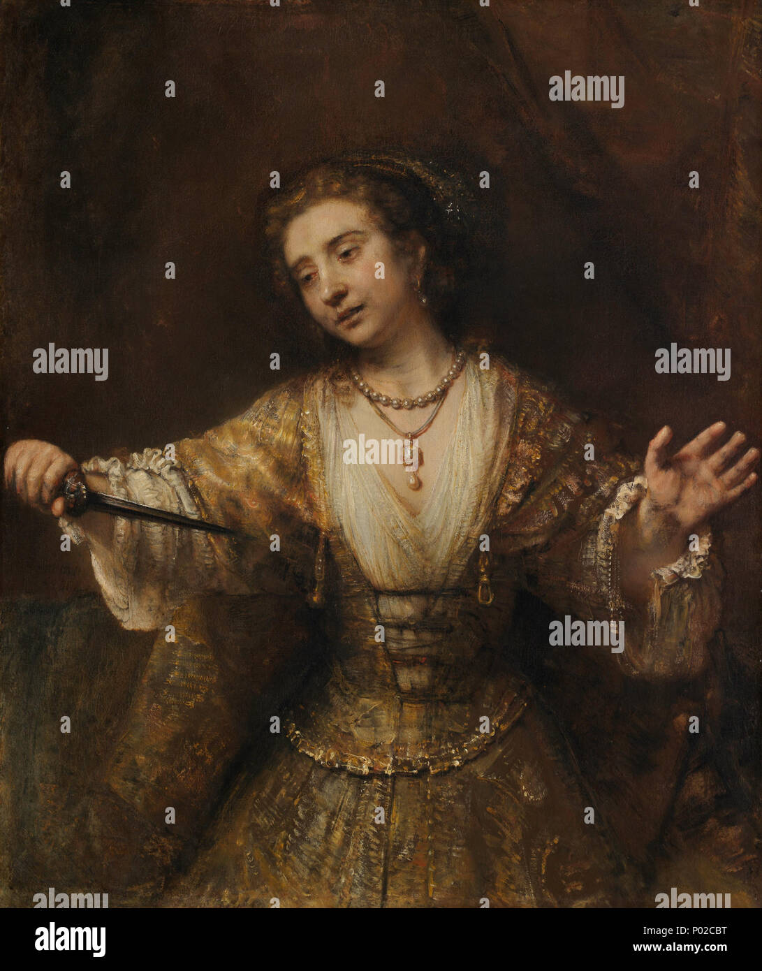 . Lucretia . 166417 Rembrandt van Rijn - Lucrèce - Google Art Project Banque D'Images