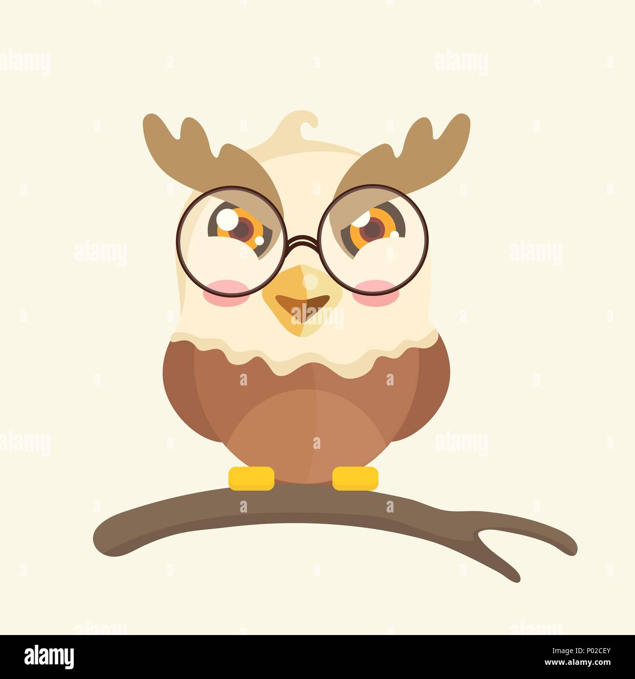 Cute cartoon hawk vector illustration. Illustration de Vecteur
