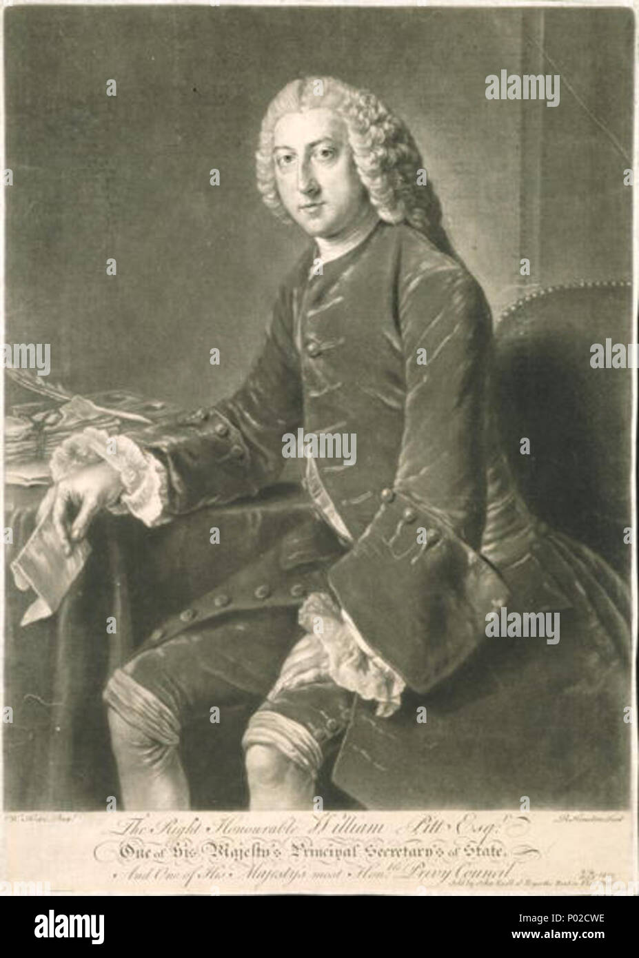 . Anglais : Portrait de William Pitt, comte de Chatham (1708-1778) . après 1754 18 Richard Houston00 Banque D'Images