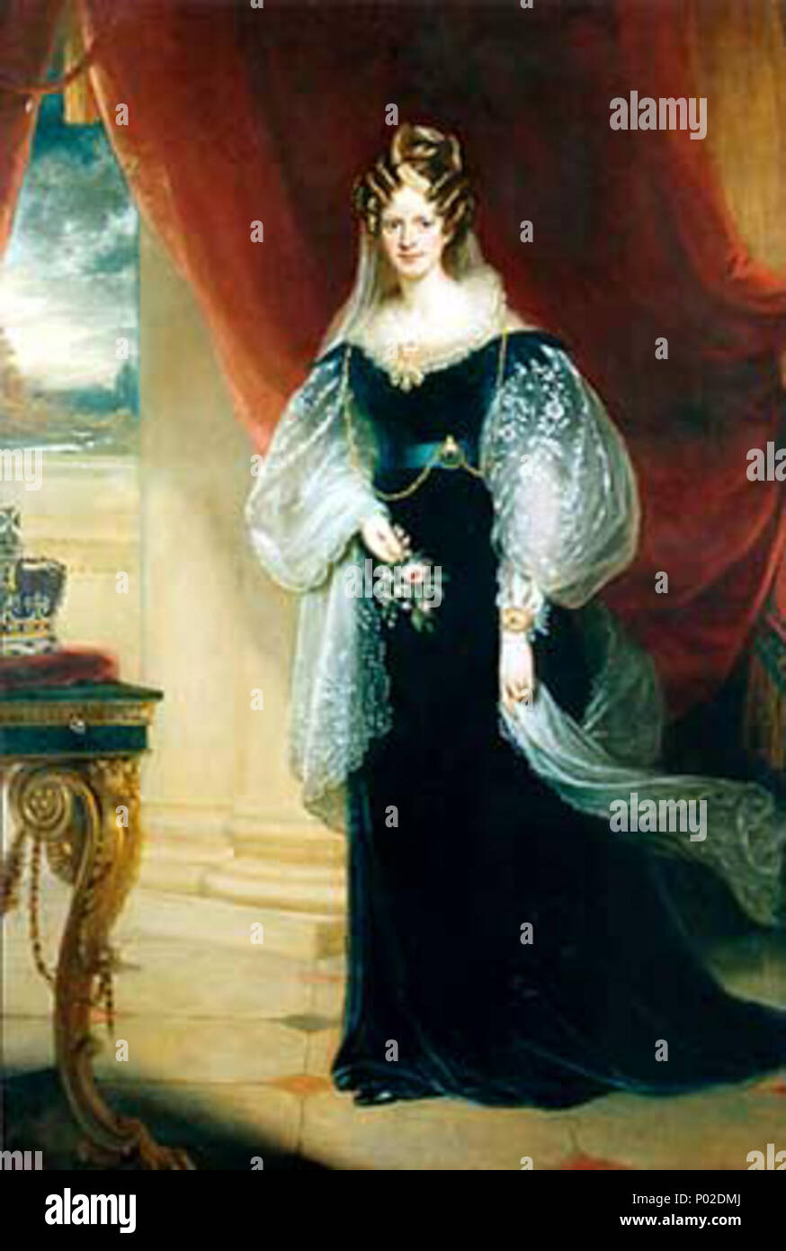 . Portrait de la reine Adélaïde (1792-1849), mariée avec Guillaume IV du Royaume-Uni . vers 1830 20 Adelaidemgnuk Banque D'Images