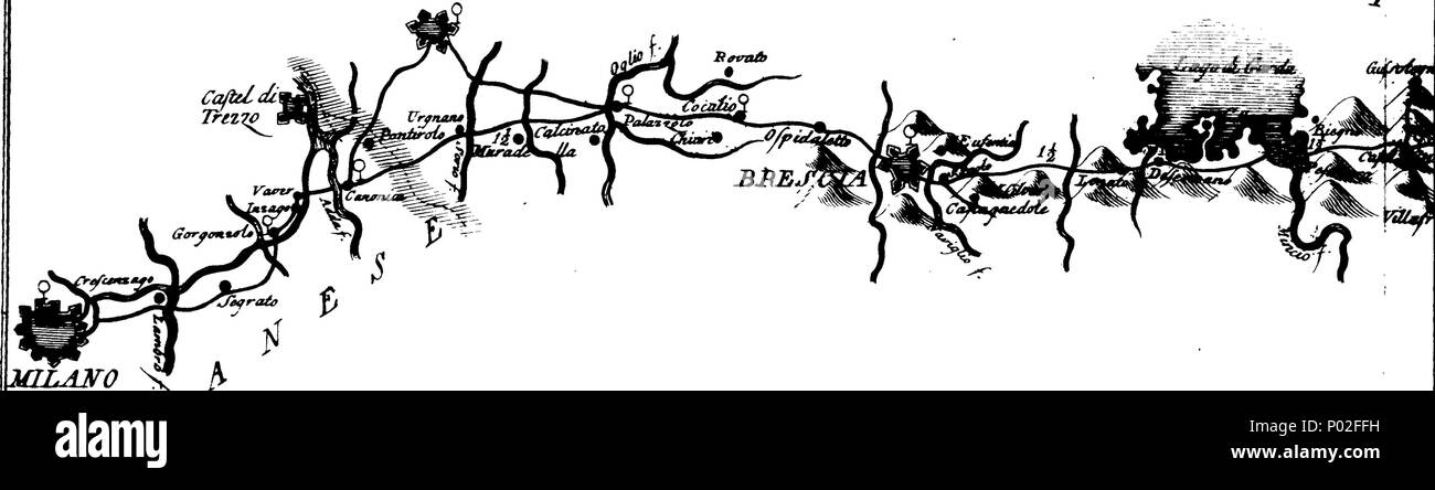 . Anglais : fleuron de livre : un bref compte rendu des routes d'Italie pour l'utilisation des messieurs qui voyagent avec le post, avec une description complète de la villes, villages, et les rivières, et une explication [sic] de l'avis de certains milles [sic] de chaque côté de la route en vingt-trois cartes géographiques, ... 27 Un bref compte rendu des routes d'Italie pour l'utilisation des messieurs qui voyage avec le poster Fleuron T089049-11 Banque D'Images