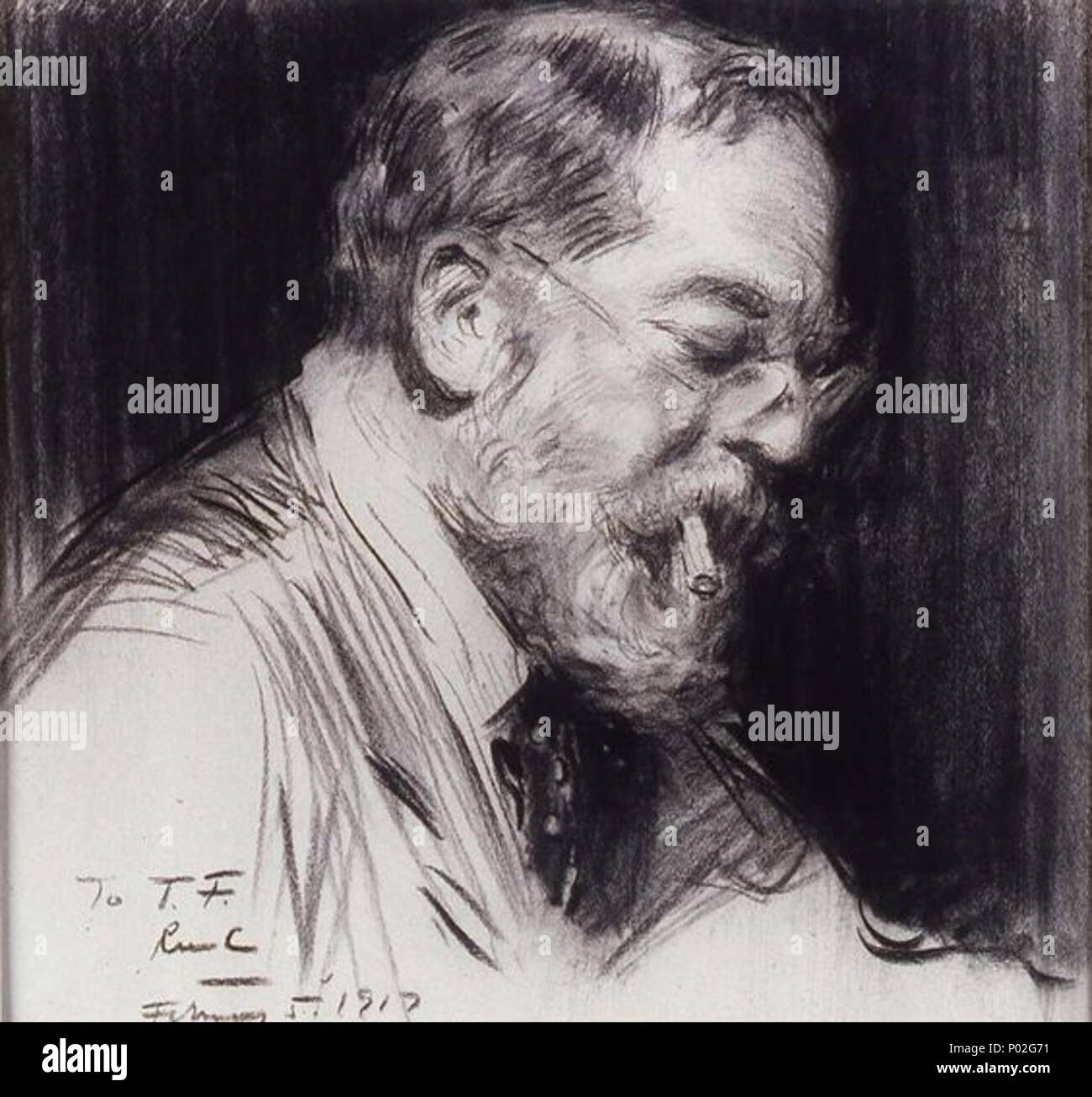 . Русский : Raymond Moreau Crosby (1874-1945). Portrait de John Singer Sargent, 1917, fusain et graphite sur papier vergé, 18 3/8 x 19 1/4', Addison Gallery of American Art. . 25 mars 2011, 14:52:46. Raymond Moreau Crosby 87 Raymond Crosby Sargent Banque D'Images