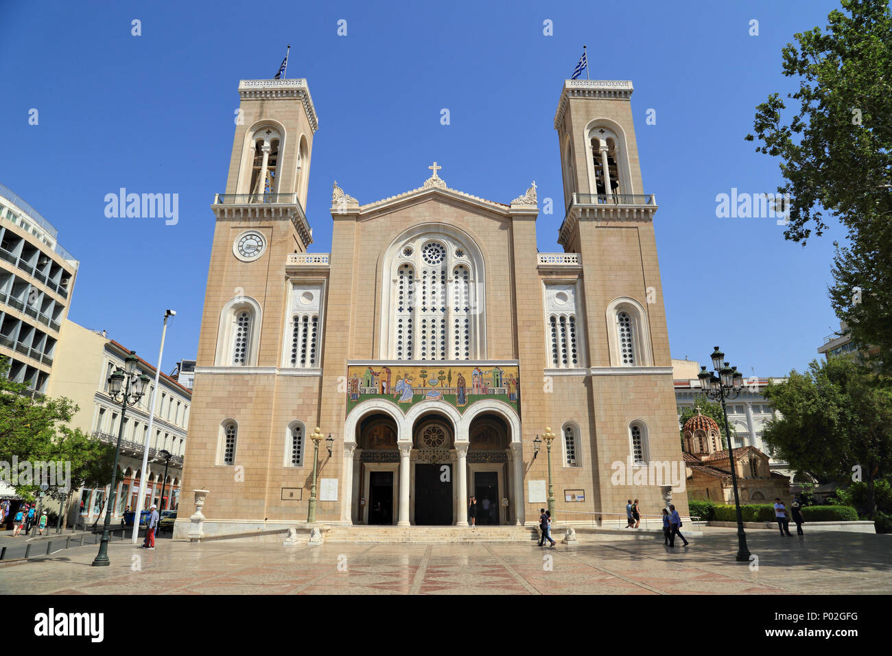 Cathédrale métropolitaine d'Athènes Banque D'Images