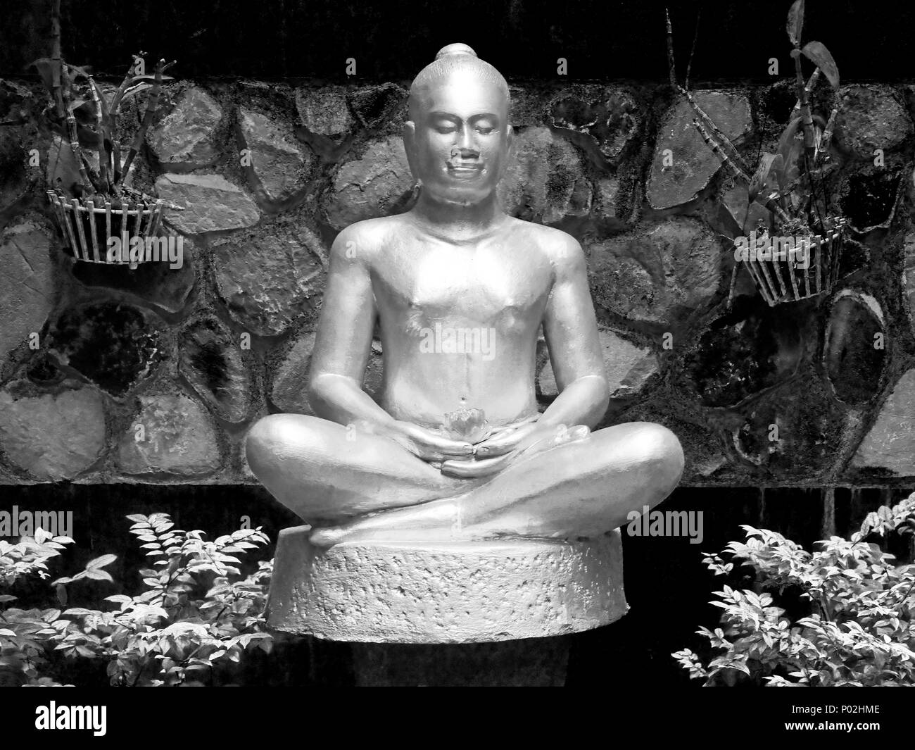 Statue en or de Bouddha Phnom Penh Cambodge Banque D'Images