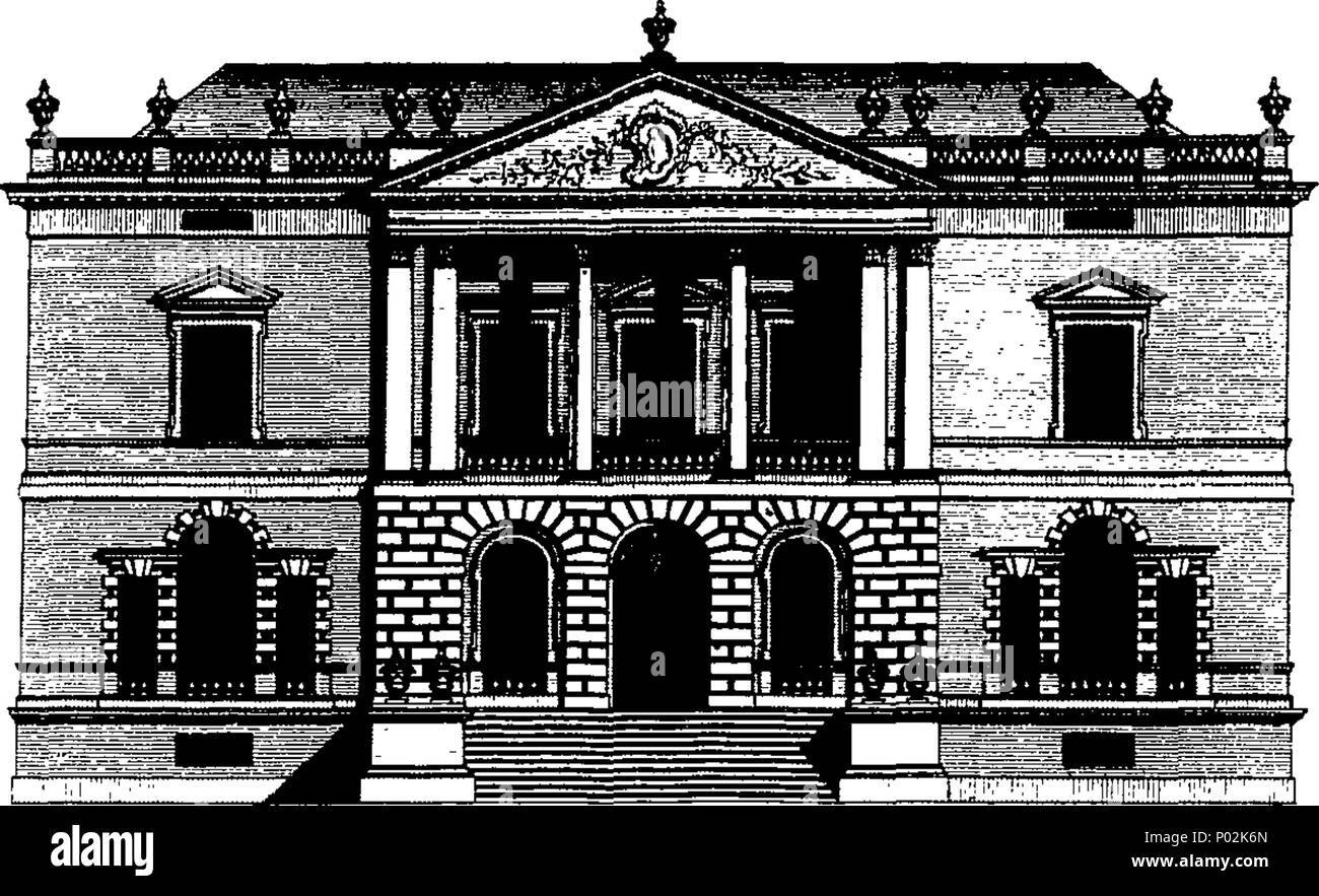 . Anglais : Fleuron du livre : une collection de dessins ou modèles dans l'architecture, contenant de nouveaux plans et élévations des maisons, pour usage général. Avec une grande variété de sections de chambres ; d'une salle commune, à la plus grand et magnifique. leurs décors, à savoir des bases, Surbases, architraves, gèle, et les corniches, bien inriched avec feuillages, frettes et de fleurs, dans un nouveau et grand goût. Avec les marges et moulures pour le revêtement. Tous suffisamment grand pour la pratique. À laquelle sont ajoutés, curieux dessins de pierre et de ponts en bois, s'étendant de 20 pieds à deux cent vingt, dans une arche. Lik Banque D'Images