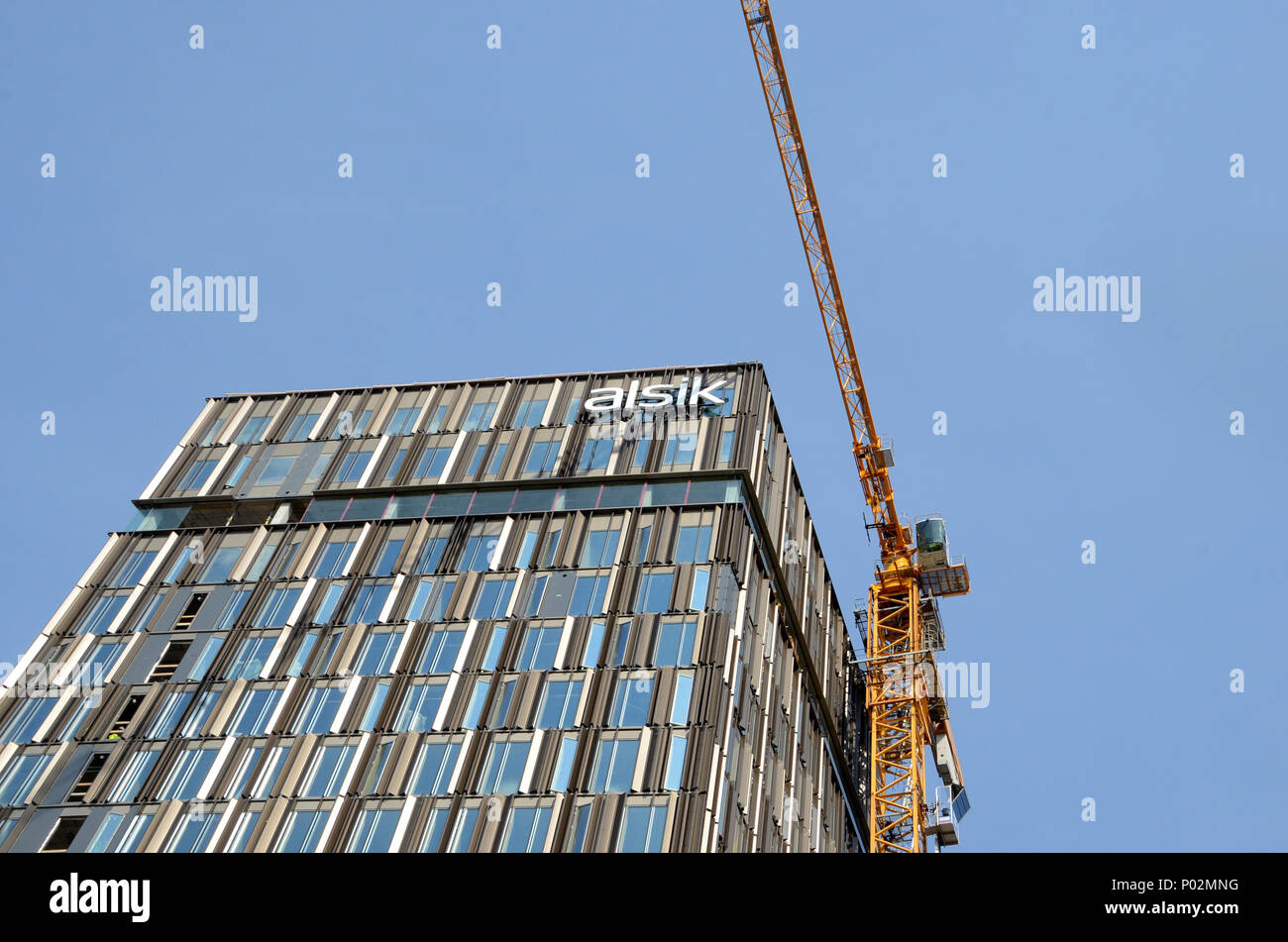 Le nouvel hôtel Alsik domine le paysage à Sønderborg dans le sud du Danemark, ici seeen dans un avis Banque D'Images