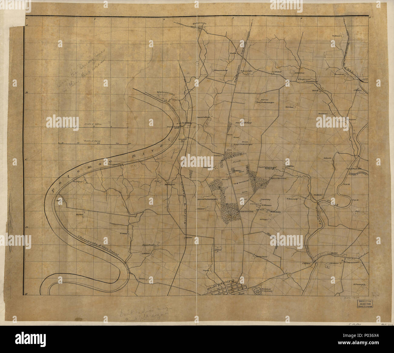 13 (nord-ouest, ou non. 1 feuille de carte préliminaire d'Antietam (Sharpsburg) de bataille). LOC 2005625020 Banque D'Images