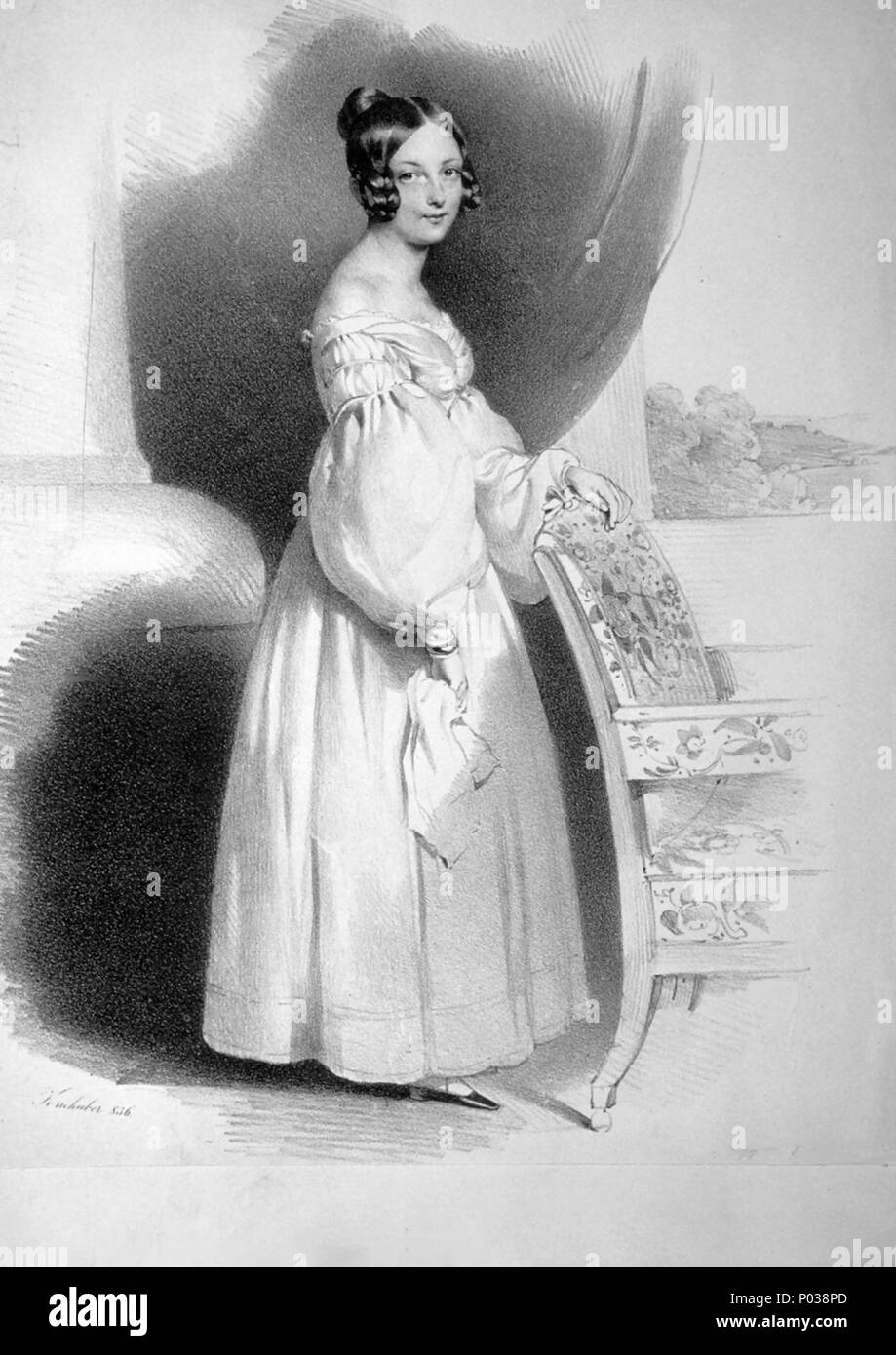 . Portrait de Claudine Rhédey Kis-Rhéde von (1812-1841) Deutsch : Claudine Gräfin Hohenstein . 1836 20 Claudine Rhedey von Kis-Rhede Banque D'Images
