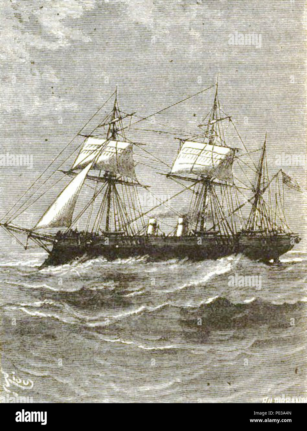 . Cette image a été à l'origine dans l'édition Hetzel de 20000 Lieues sous les mers, et a également été en vedette dans des éditions plus récentes (ce cas particulier a été scanné dans une édition récente). Les images ont été tirées par Alphonse de Neuville et Edouard Riou. Ils sont maintenant du domaine public, depuis leur droit d'auteur est expirée. . Abraham Lincoln Abraham Lincoln 2120000 Banque D'Images