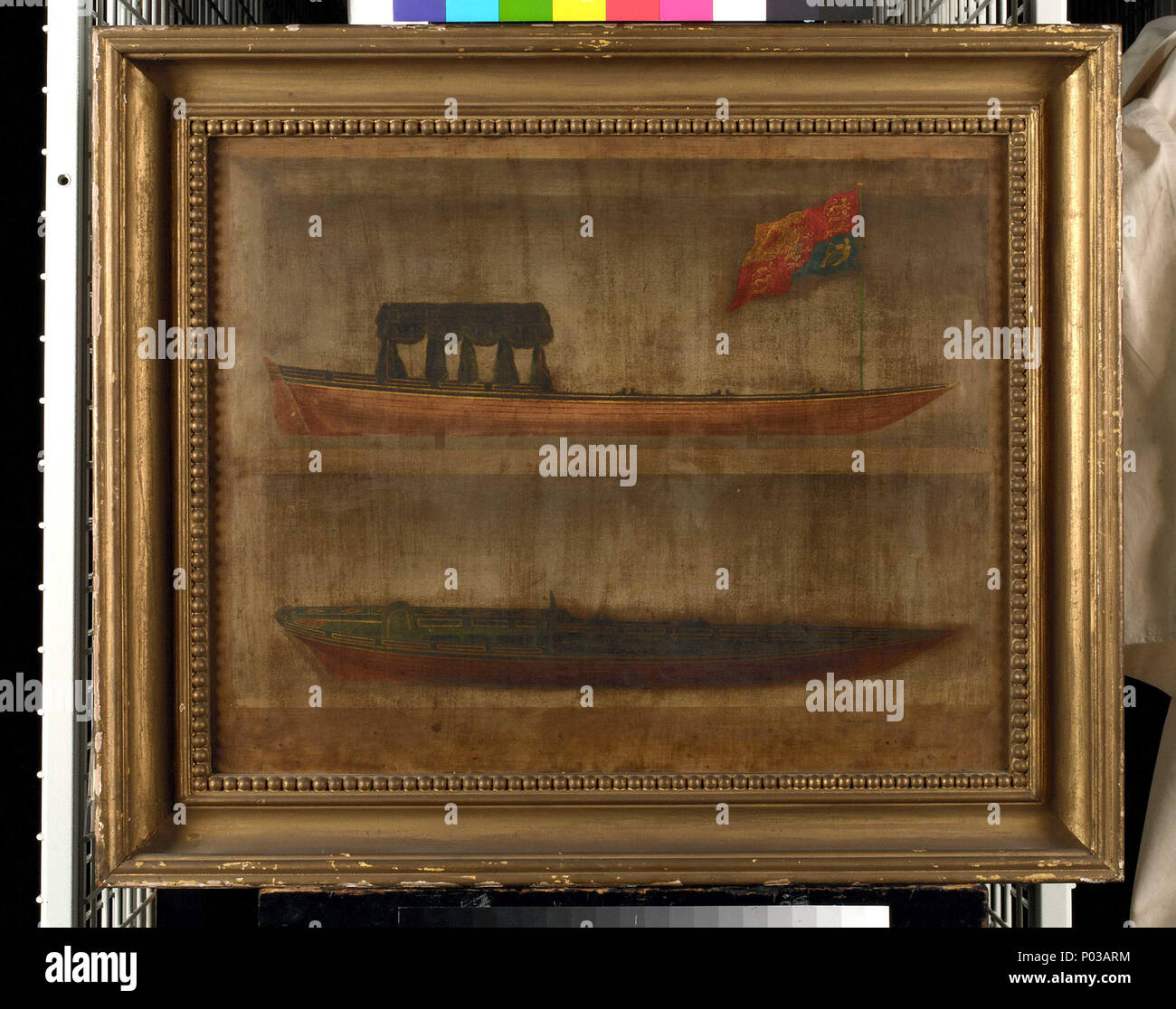 . Anglais : Un 19e siècle Huile sur toile une barge royale 19e siècle barge royale . vers 1830. S.B. Cudlip 23 Un 19e siècle barge royale BHC RMG1117 Banque D'Images