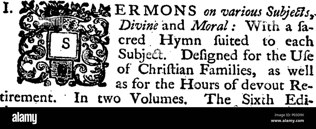 . Anglais : fleuron de livre : un catalogue des écrits de la Rev. Dr Isaac Watts. Vendus par John Oswald, à la Rose et de la Couronne dans la volaille ; et James Buckland, à la Buck dans Pater-Noster rangée. 33 Un catalogue des écrits de la Rev Fleuron T208178-1 Banque D'Images
