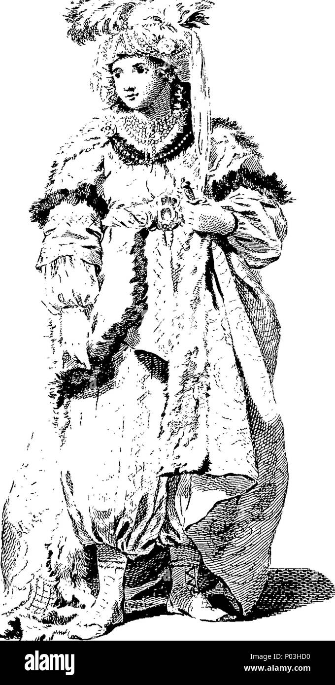 . Anglais : Fleuron du livre : une collection de robes de différentes nations, antient et moderne. En particulier les anciennes robes. Après les dessins de Holbein, Vandyke, Hollar, et d'autres. Avec un compte de la part des autorités, ... et quelques courtes remarques historiques ... À laquelle sont ajoutés les habitudes des personnages principaux sur la scène anglaise. ... 48 Une collection des robes de différentes nations, et antient Fleuron moderne T088921-9 Banque D'Images