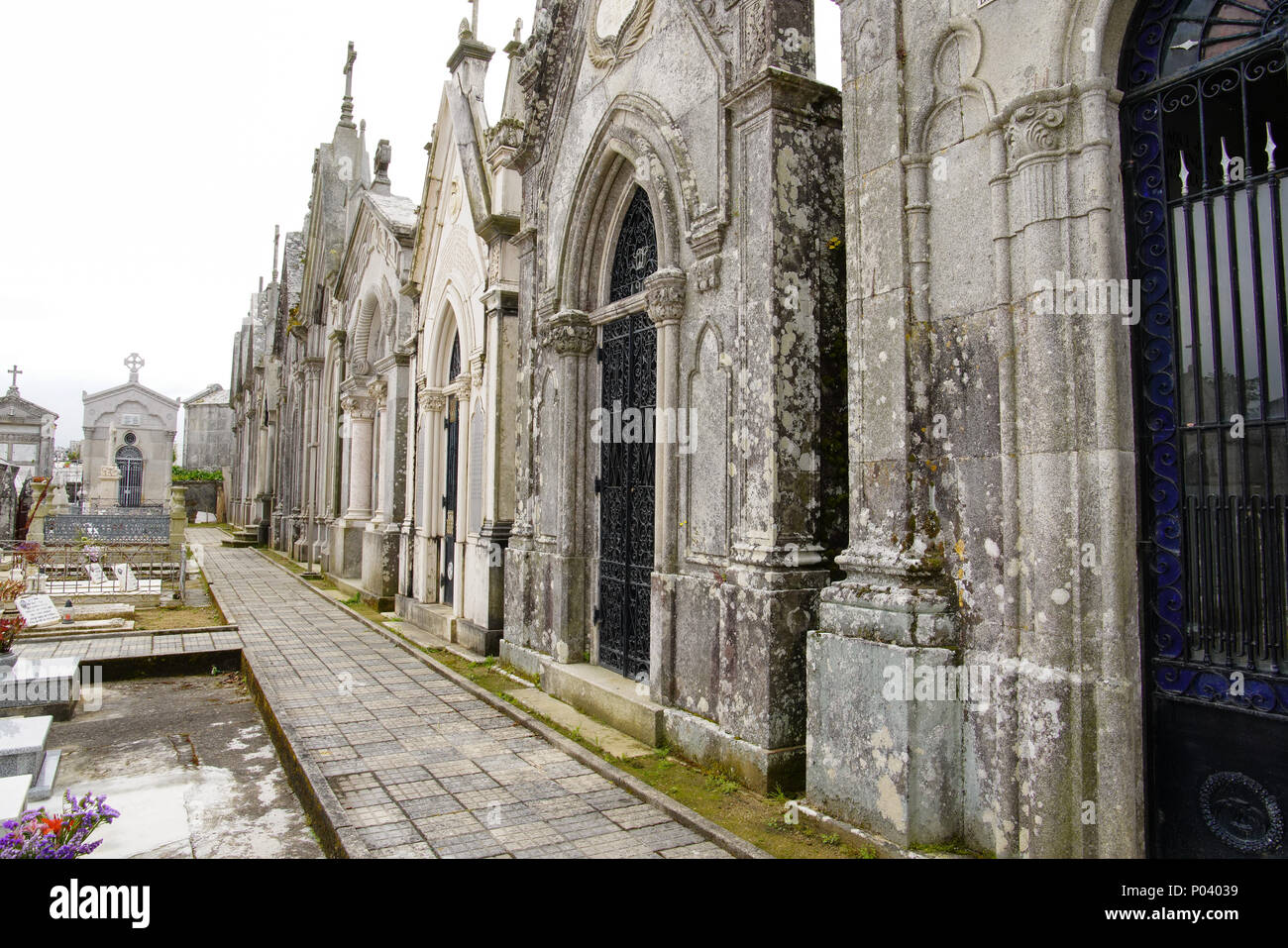 Par cimetières Convento de Santo Antonio Igreja, Caminha, Portugal. Banque D'Images