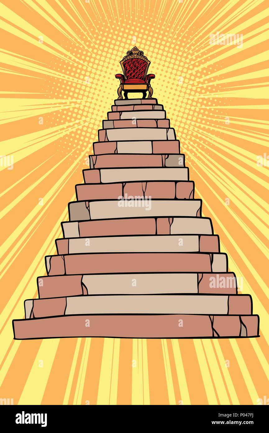 Trône au sommet de la pyramide Illustration de Vecteur