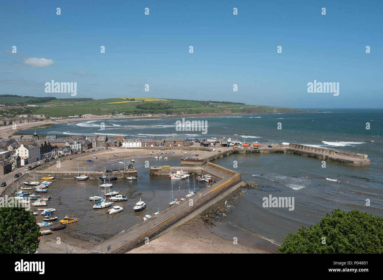 Stonehaven Harbour et la baie, Stonehaven, Aberdeenshire, Ecosse. Banque D'Images