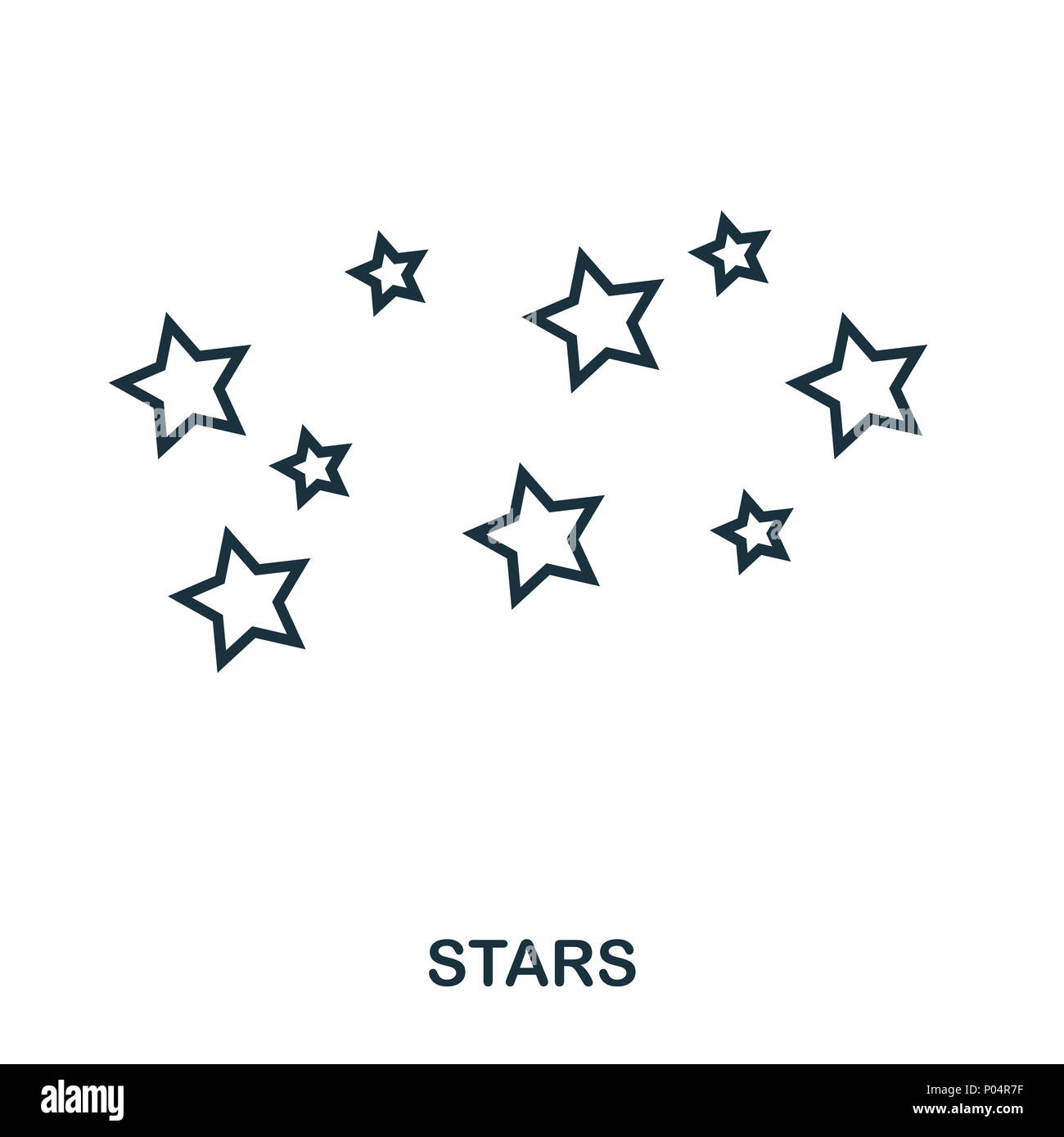 Icône de l'étoile. Icône de style plat design. L'ASSURANCE-CHÔMAGE. Illustration de l'icône de stars. Les pictogrammes isolé sur blanc. Prêt à utiliser dans la conception de sites web, applications, logiciel, imprimer. Banque D'Images