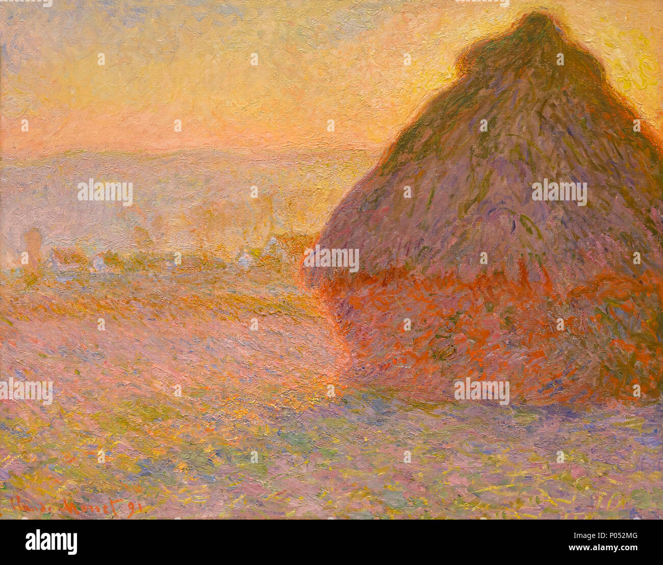 Coucher du Soleil, 1890-1891, Claude Monet, 1891, Musée des beaux-arts de Boston, Mass., USA, Amérique du Nord Banque D'Images