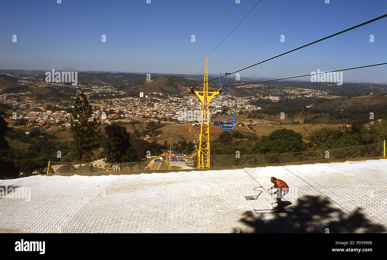 Personne, piste de ski, Sao Roque, Sao Paulo, Brésil Banque D'Images