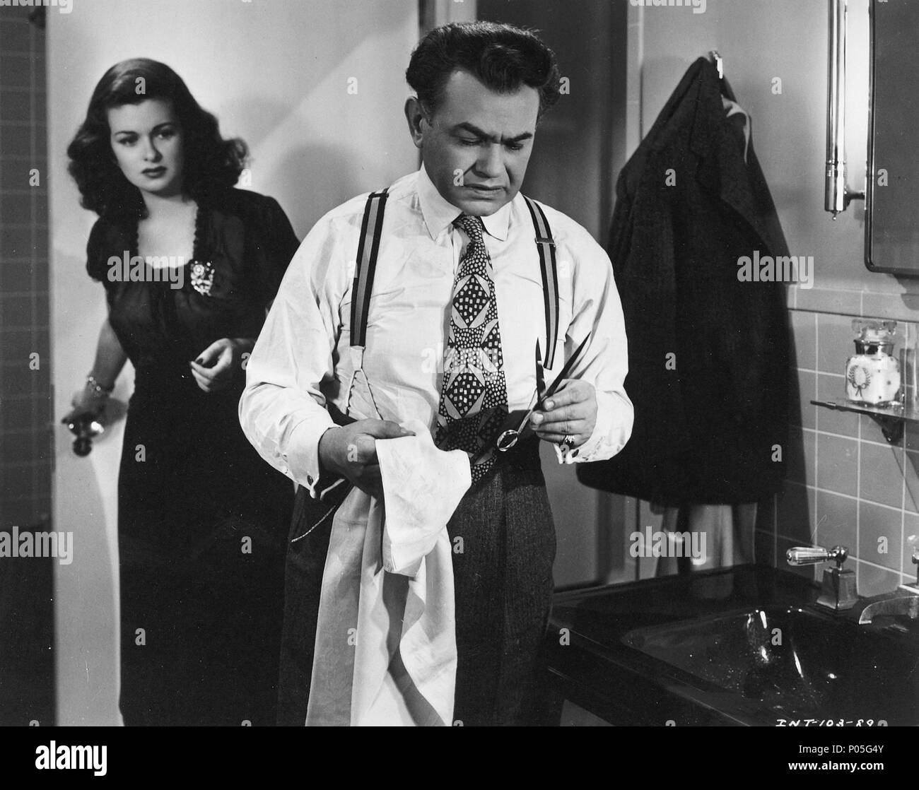 Titre original : LA FEMME DANS LA FENÊTRE. Titre en anglais : LA FEMME DANS LA FENÊTRE. Réalisateur : FRITZ LANG. Année : 1944. Stars : EDWARD G. ROBINSON, Joan Bennett. Credit : UNIVERSAL PICTURES / Album Banque D'Images