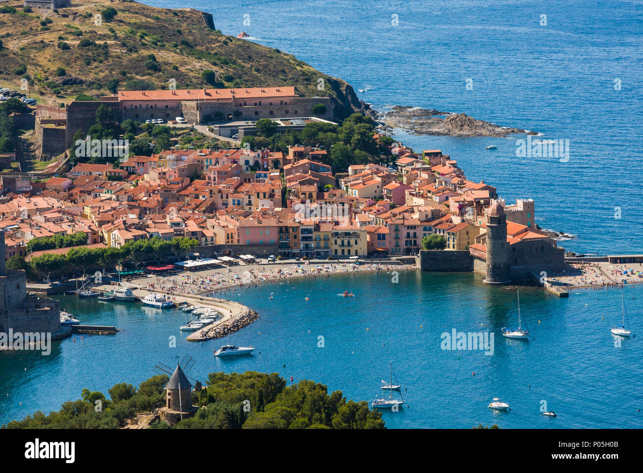 Vue de Collioure, Languedoc, France Banque D'Images