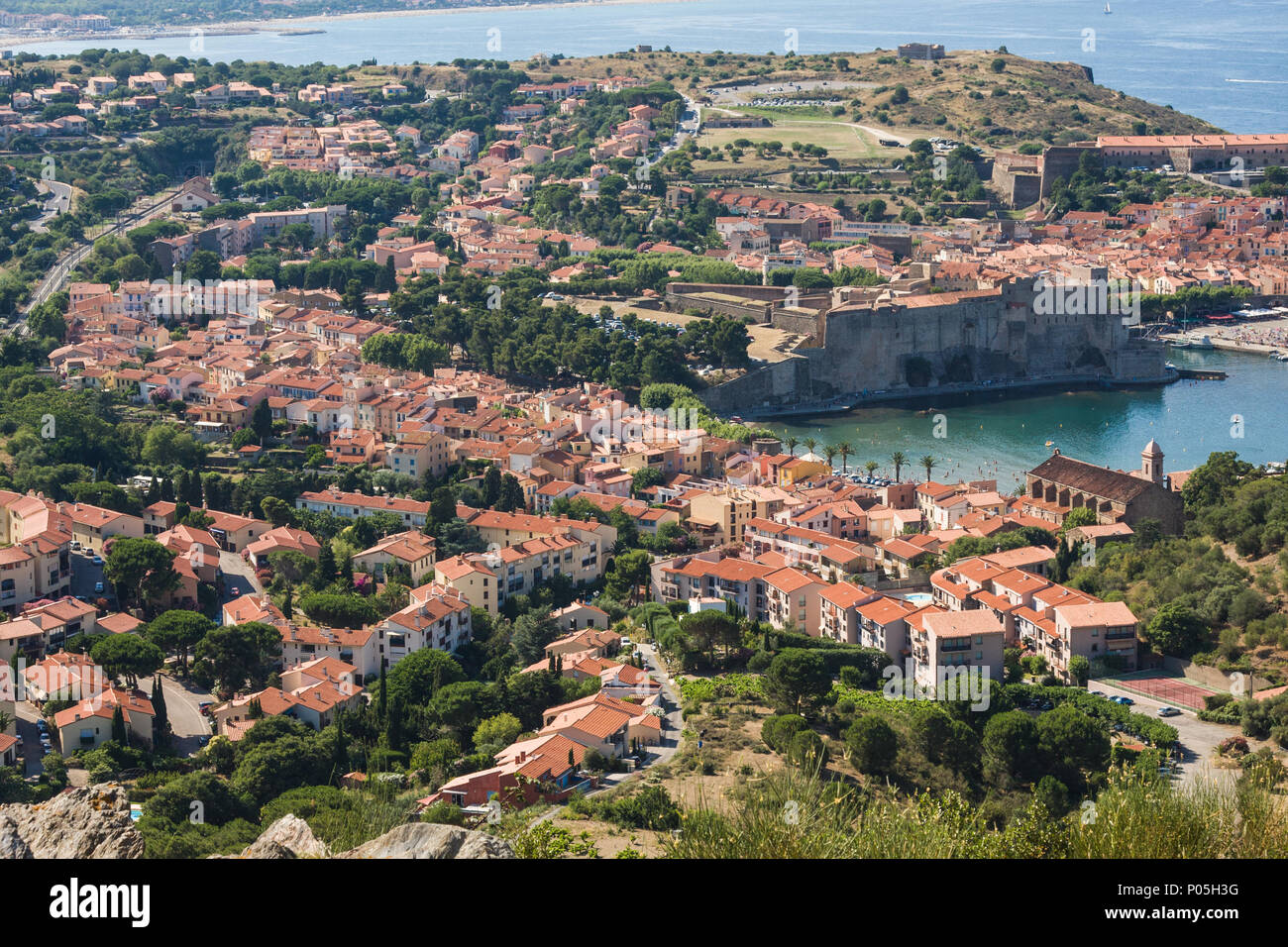Vue de Collioure, Languedoc, France Banque D'Images