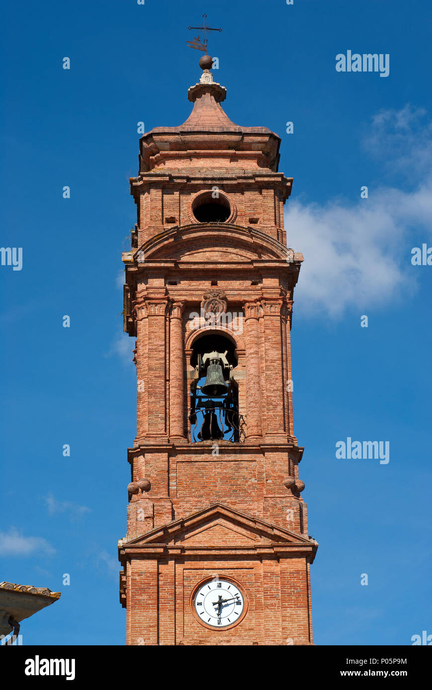 Beffroi de le Sanctuaire de Notre-Dame de Mongiovino, Tavernelle, Ombrie, Italie Banque D'Images