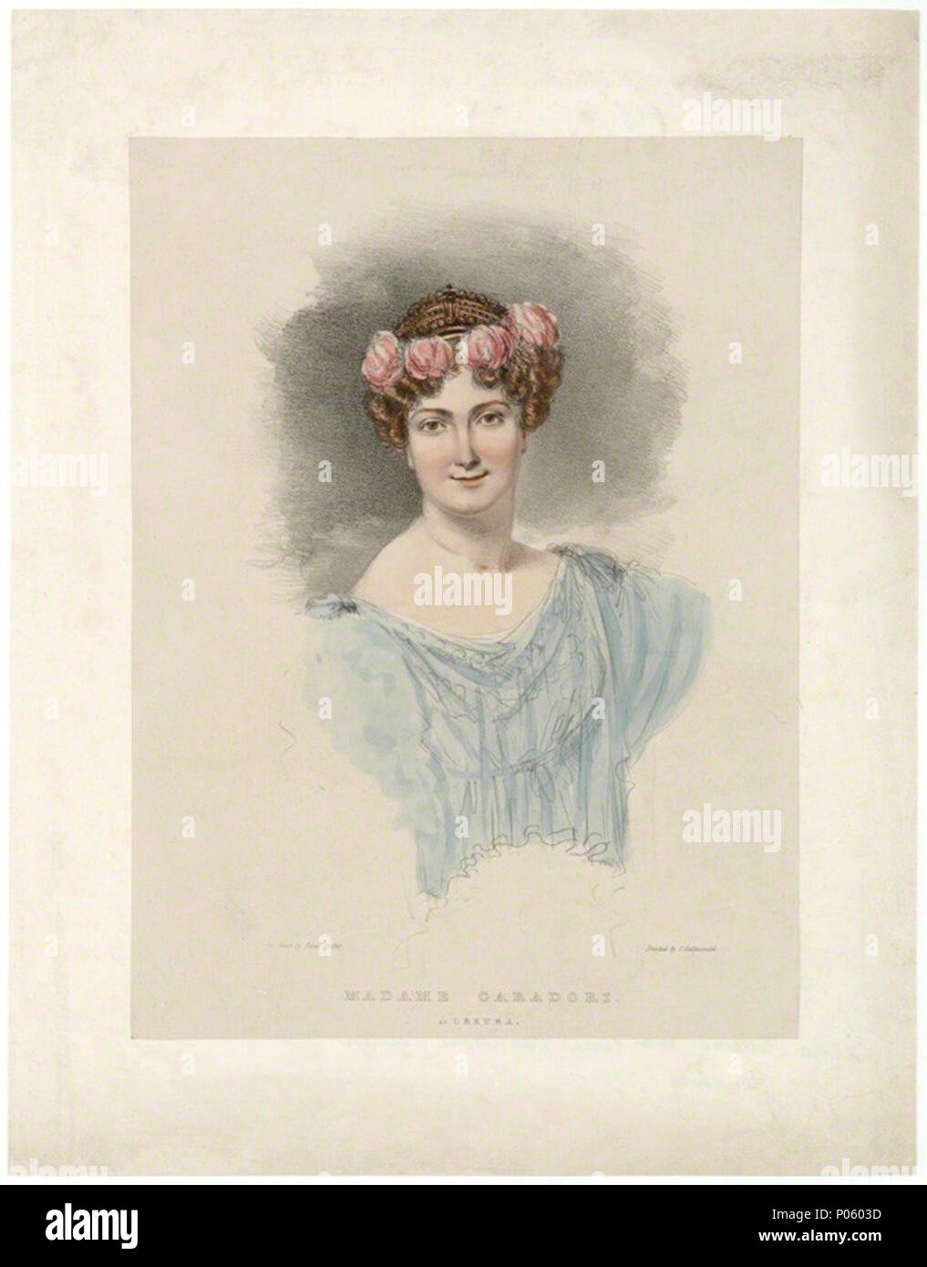 . Anglais : Maria Caterina Rosalbina Caradori-Allan par John Hayter à la main, lithographie, publié 1827 15 1/2 in. x 12 in. (393 mm x 305 mm) Format du papier acheté, 1966 Collection de référence D32597 NPG par John Hayter, à la main, lithographie, publié 1827 15 Maria Caterina Rosalbina Caradori-Allan John Hayter Banque D'Images