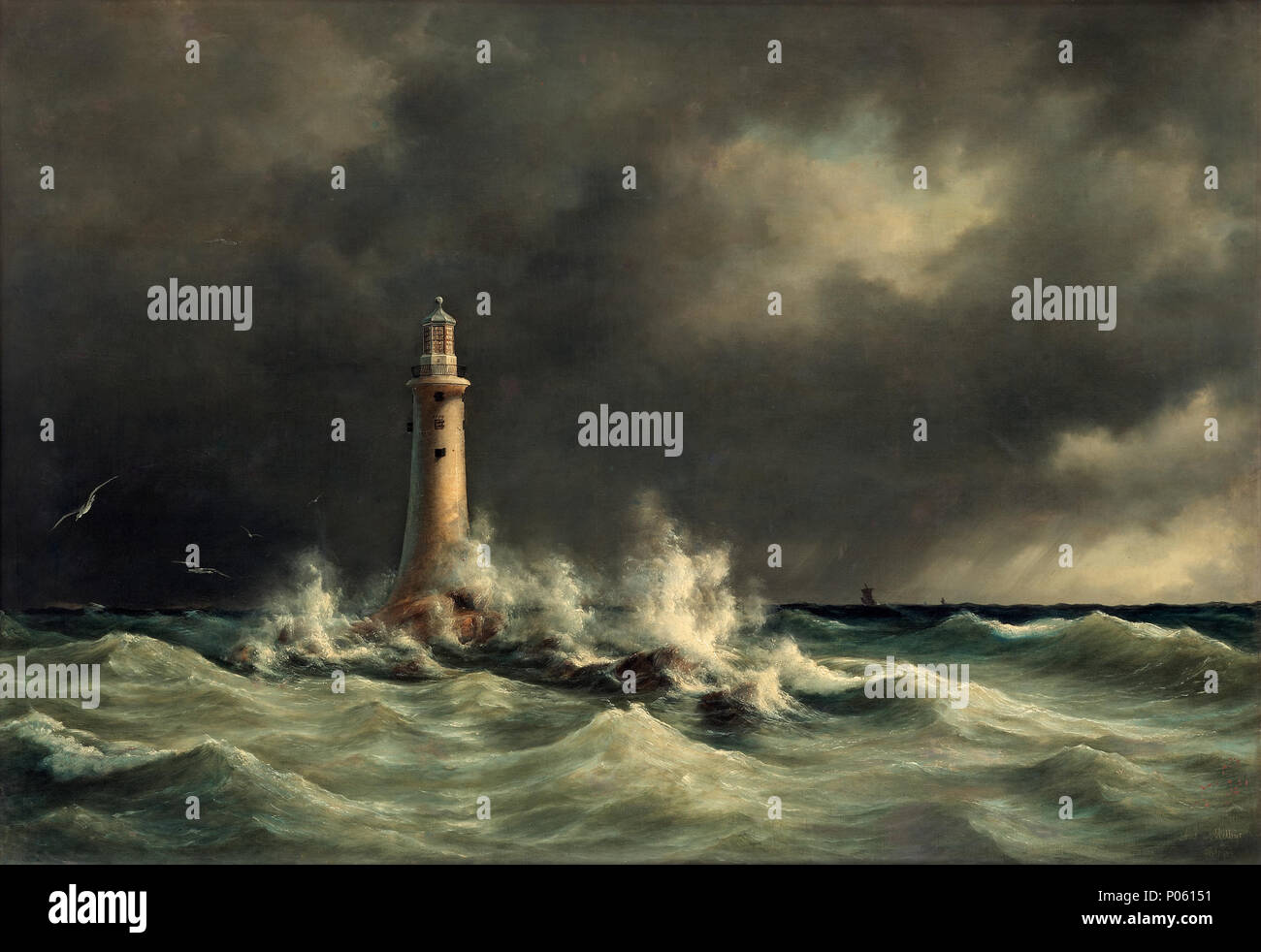 370 Anton Melbye - Fyrtårn de Storebaelt Banque D'Images