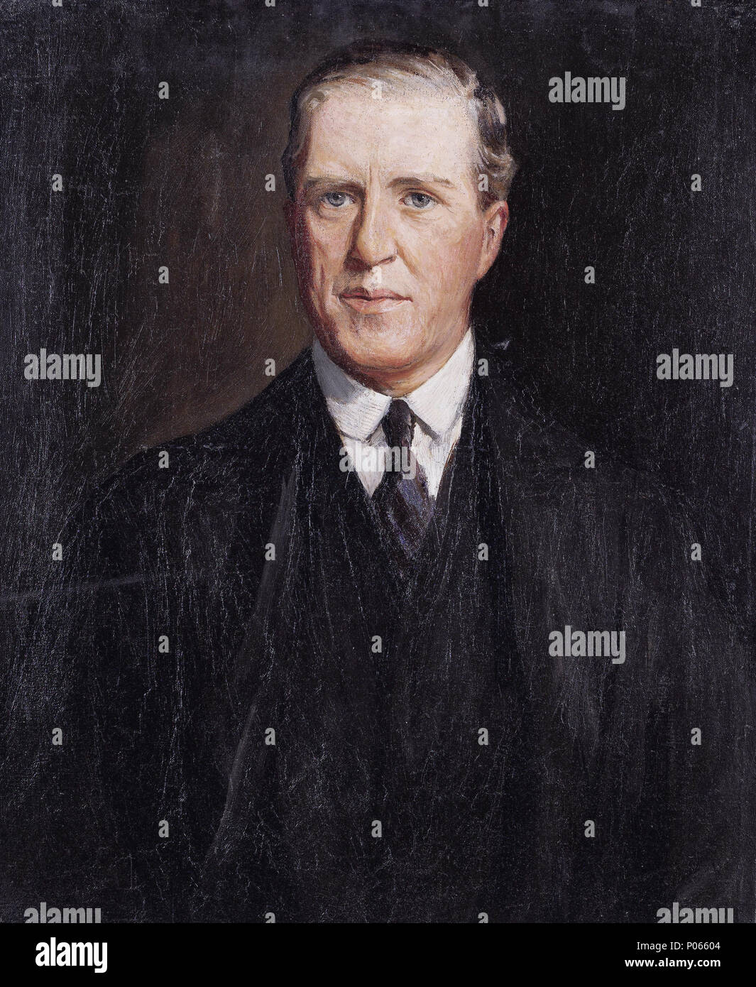 . Anglais : Joseph Watson, 1er Seigneur Manton huile sur toile 74 x 61 cm signé verso : PREMIÈRE / LORD MANTON / PAR / JOHN LAVERY / 1922 Vendu à Bonhams, New Bond Street, Londres, 9 février 2011, lot 73, 4 560 € brut. Provenance : l'artiste, de là, par filiation à Lady Ann Sempill ; sa vente Christie's, mai 1966 ; Collection privée, Texas, États-Unis Joseph Watson, 1er Seigneur Manton * huile sur toile 74 x 61 cm * *signé verso : PREMIÈRE / LORD MANTON / PAR / JOHN LAVERY / 1922 56 Joseph Watson, 1er Seigneur Manton, par John Lavery (1856-1941) Banque D'Images