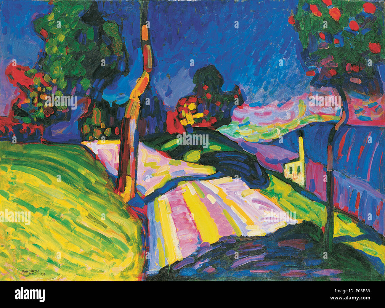 Кандинский Мурнау Осенний 39116 пейзаж 2л Banque D'Images