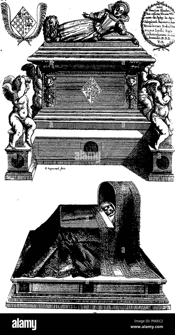 . Anglais : Fleuron du livre : une histoire généalogique des rois et reines d'Angleterre, et monarques de Grande-Bretagne, &c. À partir de la conquête, anno 1066. pour l'année 1707. En sept parties ou livres. Contenant un discours de leurs vies, plusieurs mariages, et les problèmes ; avec le temps de leurs naissances, décès, lieux d'inhumation et d'inscriptions monumentales. De plus, leurs effigies, joints, tombes, cénotaphes, conçoit, bras, quarterings, écussons, de partisans ; tous curieusement gravées dans des plaques de cuivre. D'abord publier avait au début du roi Charles le deuxième, par Francis Sandford, Esq ; Lancaster H Banque D'Images