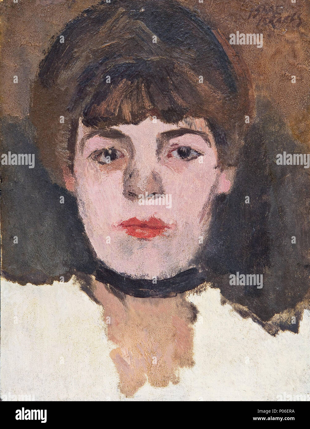 . Damenportrait. Öl auf Holz. Rechts oben signiert Theo van Doesburg. 27 x 20,8 cm . en 1934. Isaac Israëls (1865-1934) Noms alternatifs Ies Israels, Isaac Israels Lazarus, Isaac Israels Lazerus, aquarellist Description peintre, dessinateur, graveur, illustrateur et pastellist Date de naissance/Décès 3 Février 1865 7 octobre 1934 Lieu de naissance/décès Amsterdam La Haye de 1869 jusqu'à la période de travail lieu de travail 1934 La Haye (1871-1887), Charleroi (1884-1885), Amsterdam (1886-1903), Drenthe, Paris (1889), Londres (1891), Hambourg (1891), Espagne (1894), l'Afrique du Nord (1894), Urk Banque D'Images