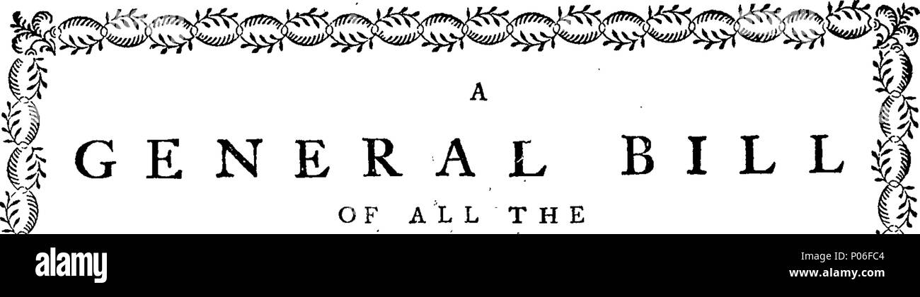 . Anglais : fleuron de livre : un projet de loi générale de tous les christnings et sépultures de la paroisse de Saint Luc, Chelsea, Middlesex, du 21 décembre 1788, au 21 décembre, 1789. Présenté par leur dévoué serviteur, George Goodyer, Sous-greffier. De quoi sont morts, ans, de moins de deux ans 66 Entre deux et cinq - 27 5 et 10 - 12 10 et 20 - 7 vingt et trente - 19 trente et quarante - 16 quarante et cinquante - cinquante et soixante 21 - 19 - 20 60 et 78 80 18 70 et - 80 et 90 - 3 Ninty et une centaine de - 2 dans les 236 maladies et pertes. Âgés de Banque D'Images